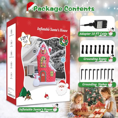 8 FT Christmas Inflatables Santa Claus with Gifts Bag, LED Light, Outdoor Decor F2174
