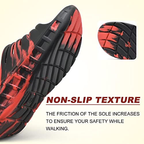 KuaiLu Men's Recovery Sandals Orthotic Cushion Open Toe Sport Slides D332788
