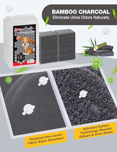 Dono Charcoal Dog Puppy Pads 100 Count, 13" x 18", Odor Control & Leak-Proof C555178