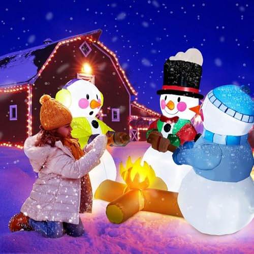 7ft Inflatable Snowman Christmas Yard Decoration with LED Lights E2441