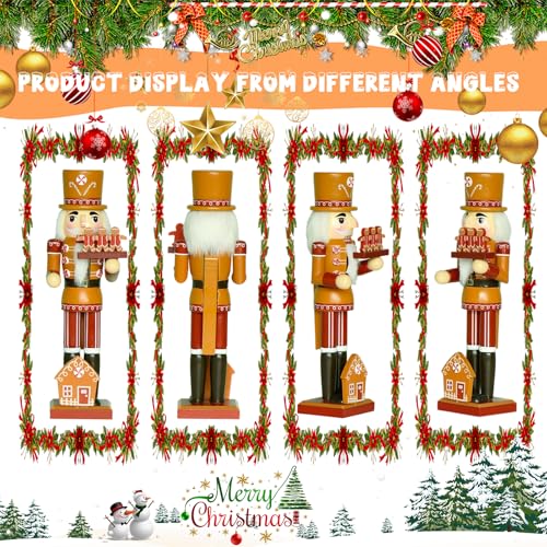 Gingerbread Nutcracker Figure 14 Inch Christmas Wooden Decor K36734