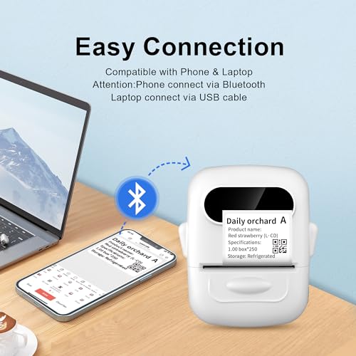 2 inch Bluetooth Label Maker with Tape, Thermal Barcode Printer I1893