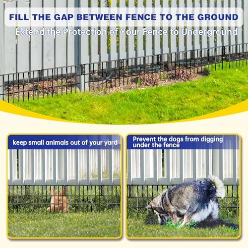 35 Panels Garden Fence Animal Barrier, 38ft x 13in No Dig Rustproof Metal Outdoor Wire Fencing E53834