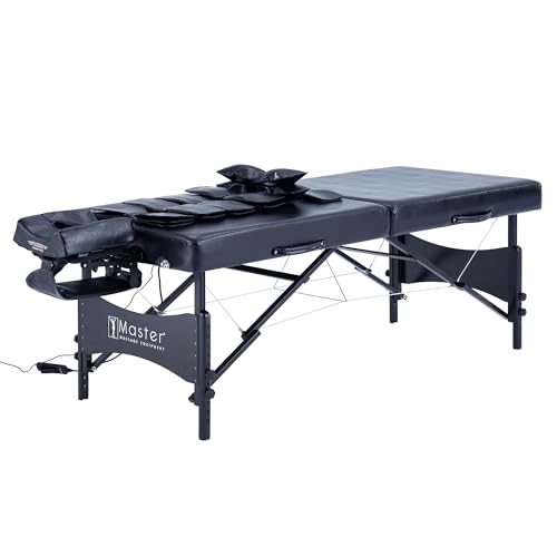 Master Massage 30" Monaco Airwave Full Body Stretching Portable Massage Table with Airbags (Black) I491715