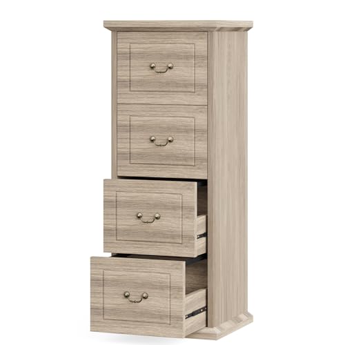 Tribesigns 4-Drawer Vertical File Cabinet for Home Office, Walnut E683