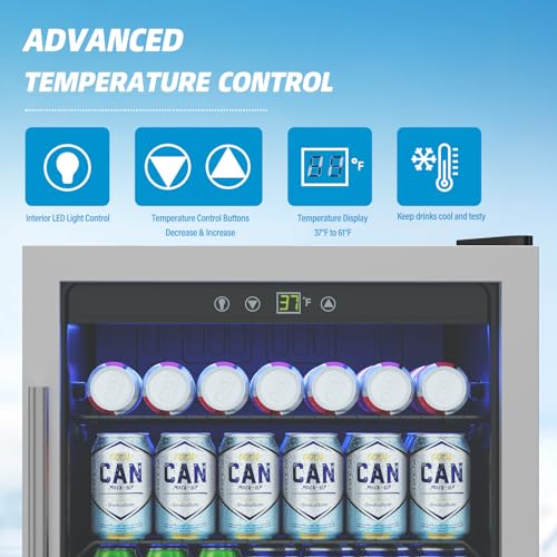 Compact Freestanding Beverage Refrigerator and Skincare Fridge, 0.9 Cu Ft Mini Fridge N768451