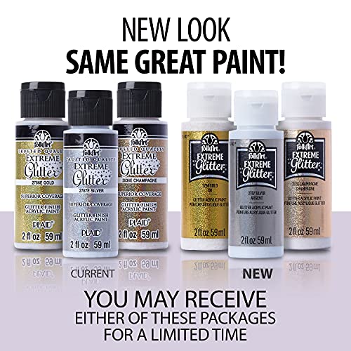 FolkArt Extreme Glitter Acrylic Paint 2 oz, Hologram C115