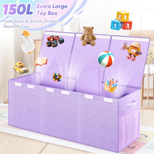 Extra Large Collapsible Toy Box with Lids, Gray P45959