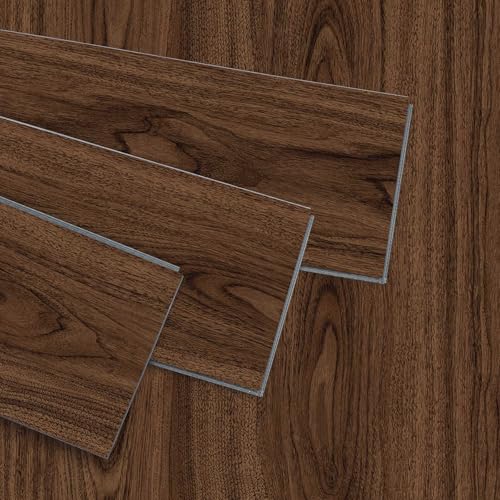 Interlocking Luxury Vinyl Flooring Wood-Look Planks SPC Rigid Core Waterproof Hickory Q852539