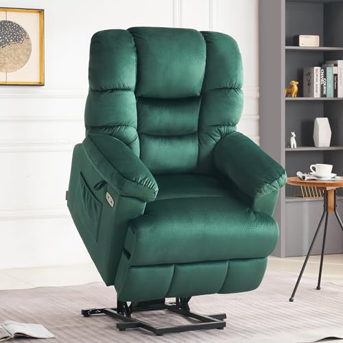 MCombo Triple Motor Power Lift Recliner Chair Sofa with Adjustable Headrest, Fabric, Brown T835565