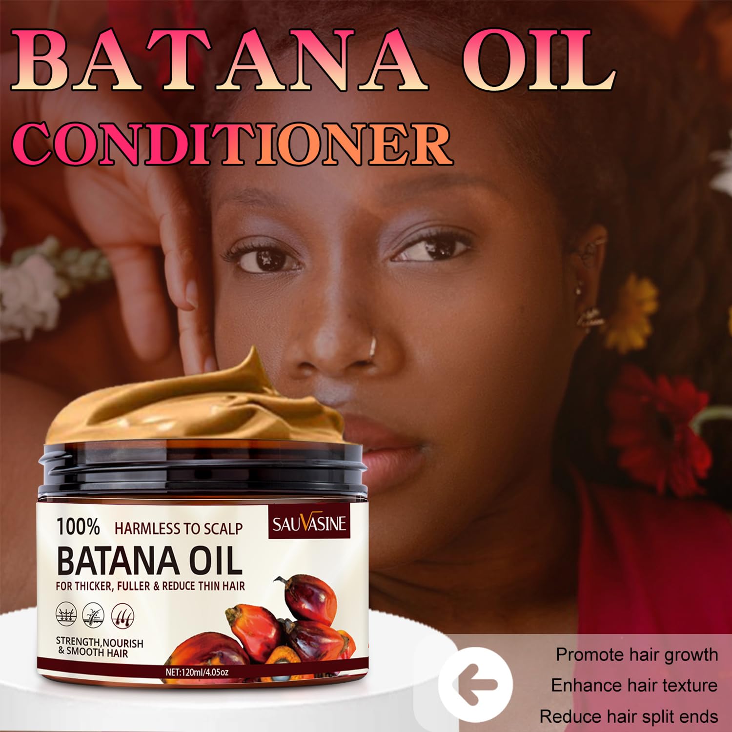 Batana Oil for Hair Growth, Unrefined Organic Pure Batana Butter Conditioner I93024