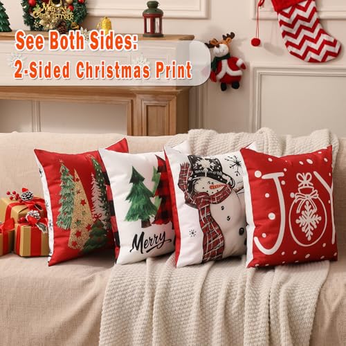 Christmas Pillow Covers 18x18 Set of 4, Double-Sided Print G493315
