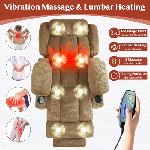 Power Lift Recliner Chair for Elderly with Heat and Massage, Grey R7895