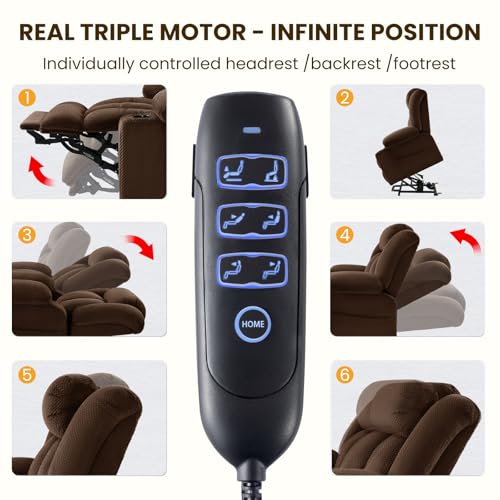 Power Lift Recliner Chair for Elderly with Heat and Massage, Grey R7895