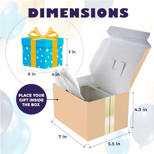 FETTIPOP Merry Christmas Exploding Confetti Gift Box, Pop Up Surprise, Prank Gift Wrapping Idea E58876