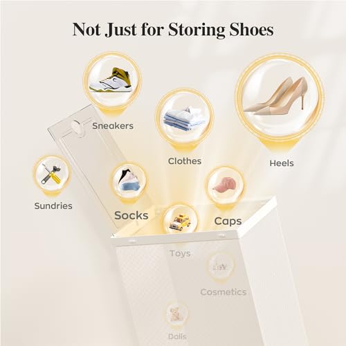 Kuject X-Large Clear Plastic Stackable Shoe Storage Boxes, 12 Pack, Blue Y142131