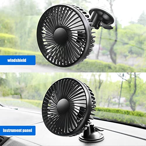 Car Fan, USB Powered Portable Vehicle Cooling Fan with Suction Cup, Black N883