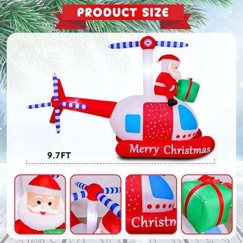 14 FT Christmas Inflatables Santa Claus Outdoor Decoration with LED Lights T4407