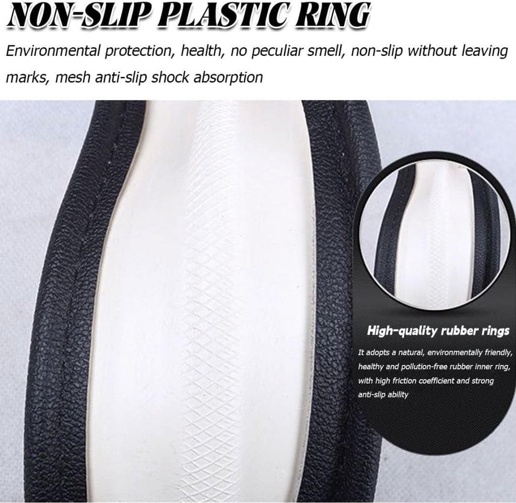 Leather Car Steering Wheel Cover, Anti-Slip, 14.5-15 Inch, Beige R3569