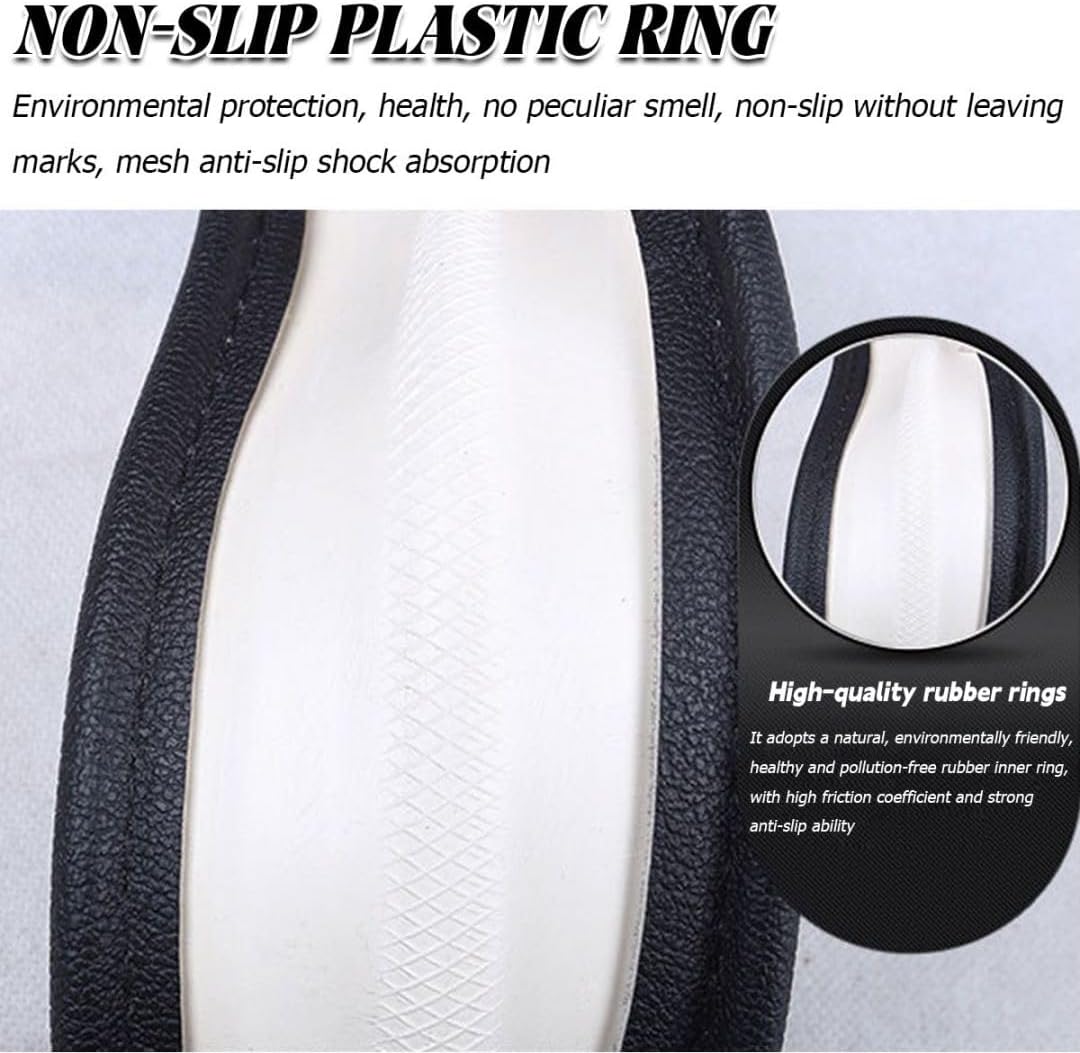 Leather Car Steering Wheel Cover, Anti-Slip, 14.5-15 Inch, Beige R3569