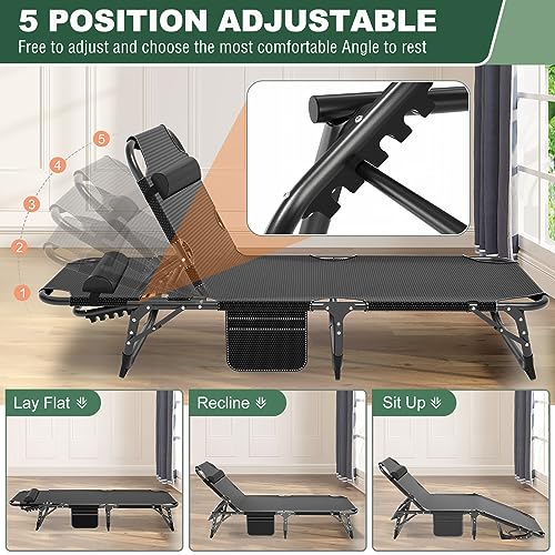 LILYPELLE Folding Camping Cot, Extra Wide Heavy Duty with Carry Bag Z15817