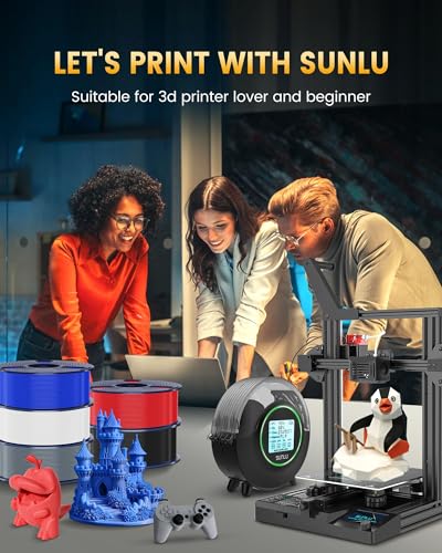 SUNLU PLA+2.0 3D Printer Filament Bundle 1.75mm, 4KG Black W6459