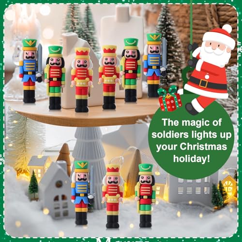 Chunful 60 Pcs Mini Christmas Nutcracker Soldier Figurines for Tree Tabletop Decor L8324