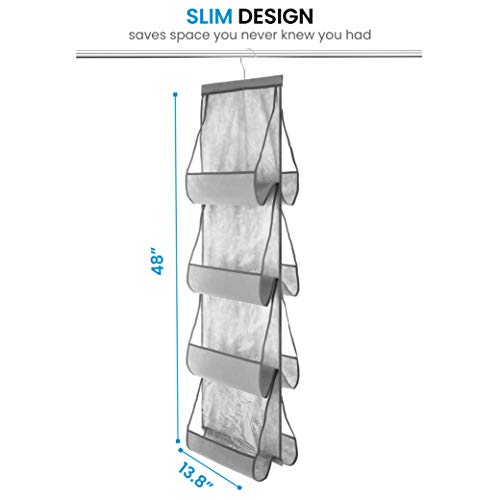 SNSLXH 5 Pack Stackable Closet Storage Basket, Foldable Closet Organizer, White W8950