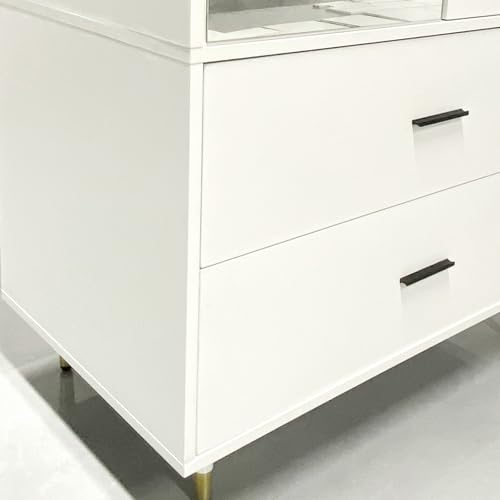 White Armoire Wardrobe with Hanging Rod, 2 Doors and Drawers Y65143