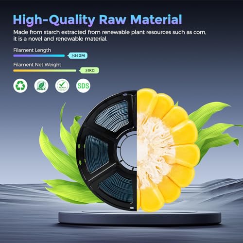 FLASHFORGE PLA Filament 1.75mm Burnt Titanium, Color Changeable 3D Printer Filament 1kg T433110