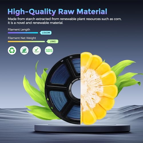 FLASHFORGE PLA Filament 1.75mm Burnt Titanium, Color Changeable 3D Printer Filament 1kg T433110