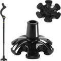 Z&Q LABOR 3/4'' Self Standing Rubber Cane Tip Quad Walking Cane Tips with 6 Support Feet Heavy Duty Rubber Cane Tip Base for Walking Folding Canes 6-Point Cane Tip Foot Pads 6 Prong Cane Tips
