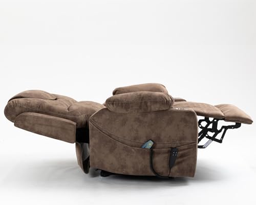 Lift Chair Recliner with Massage and Heat, Heavy Duty for Seniors, Brown V12888