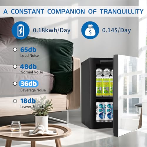Compact Freestanding Beverage Refrigerator and Skincare Fridge, 0.9 Cu Ft Mini Fridge N768451