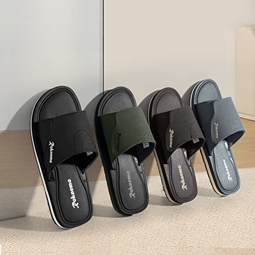 Men's Adjustable Athletic Slide Sandals with Memory Foam A521422