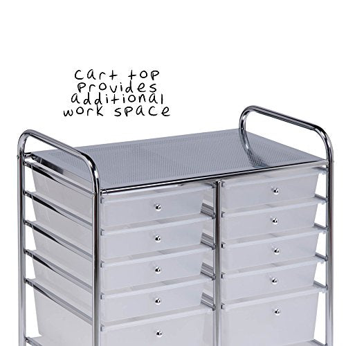 Honey-Can-Do Rolling Storage Cart with 12 Plastic Drawers J533829
