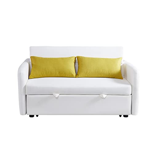 Velvet Tufted Futon Sofa Bed with Adjustable Backrest O99053