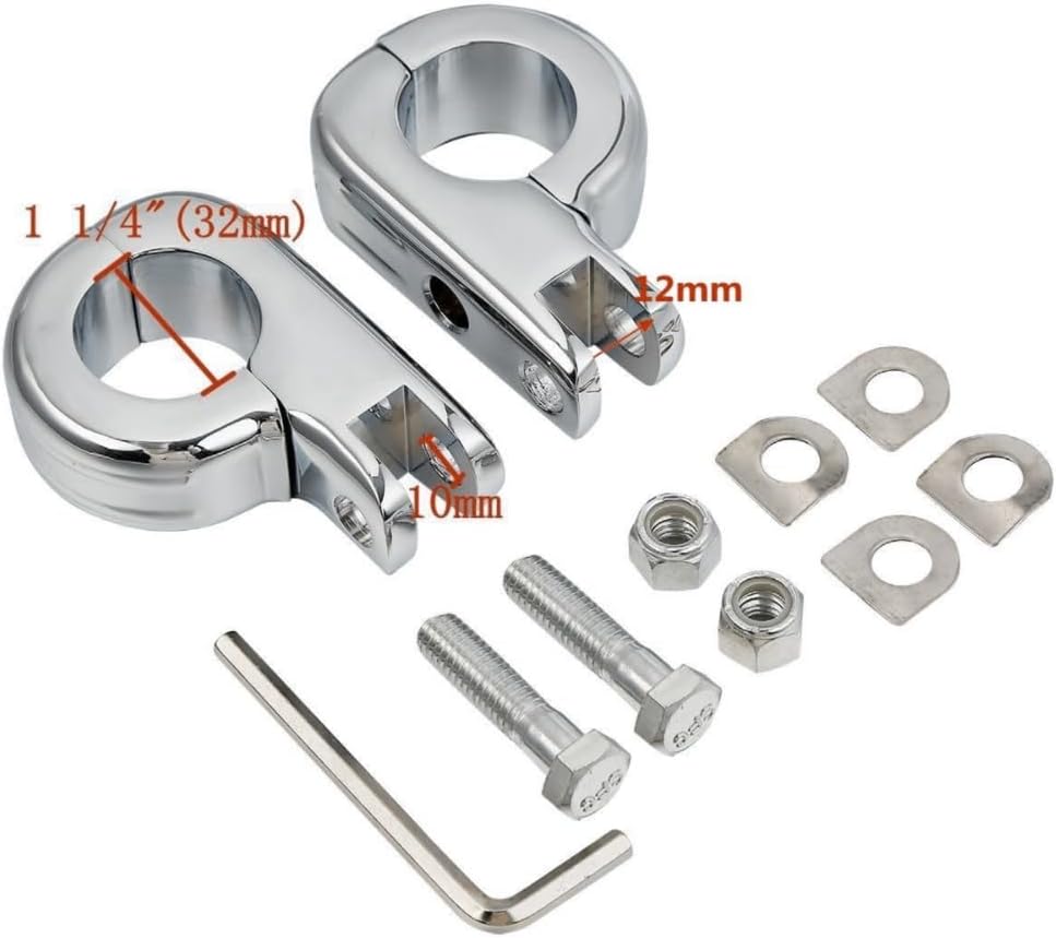1-1/4" 32mm Motorcycle Engine Guard Foot Pegs Chrome Aluminum R505