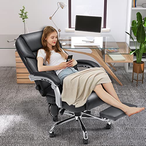 HOMREST Executive Ergonomic Office Chair with Massage and Heat, White N876