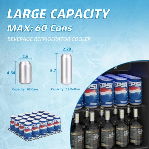 Compact Freestanding Beverage Refrigerator and Skincare Fridge, 0.9 Cu Ft Mini Fridge N768451