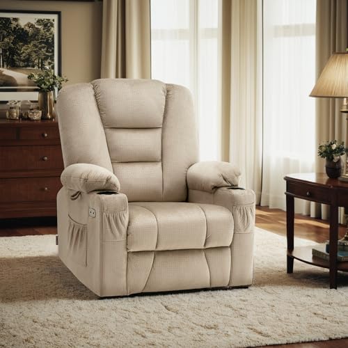 MCombo Small Power Lift Recliner Chair with Massage and Heat, Brown N356790
