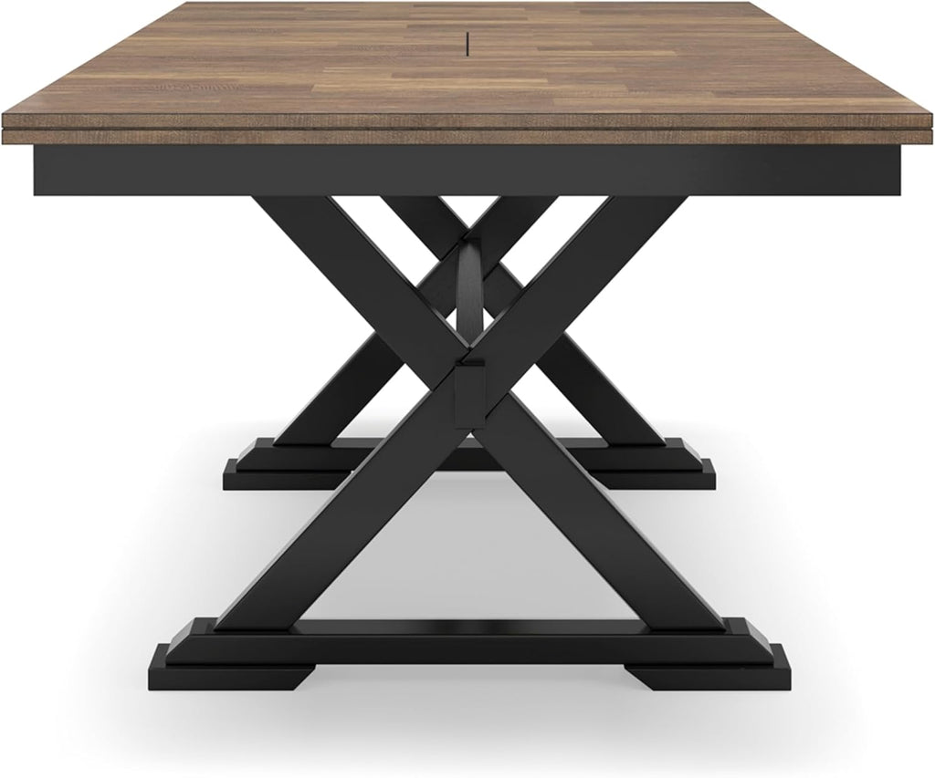 Signature Design by Ashley Wildenauer Dining Extension Table, 78" W x 40" D x 30" H, Black & Dark Brown O936