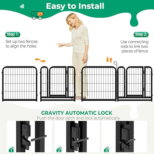 Yaheetech Dog Playpen Outdoor 40 Inch 8 Panels Metal Pet Fence I4784