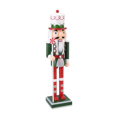 Wooden Christmas Soldier Nutcracker Decorations 15 Inch Green P2656