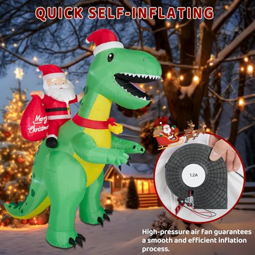 8FT Christmas Inflatables Santa Claus with Christmas Tree, LED Lights, Outdoor Yard Decor B208795