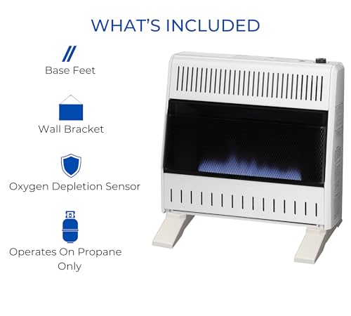 ProCom ML300HBA-B Ventless Liquid Propane Blue Flame Heater with Base Feet K420
