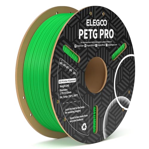 ELEGOO PETG Filament 1.75mm Black 2KG, 3D Printer Filament for FDM Printers D745395