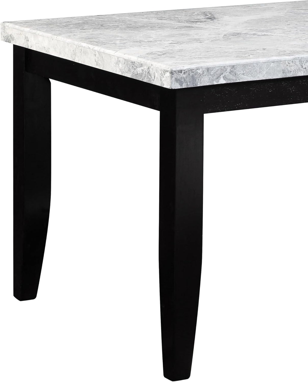 Acme Hussein Rectangular Marble Top Dining Table Black U5846