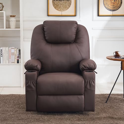 MCombo Power Lift Recliner Chair for Elderly with Heat and Massage, Faux Leather, Black V60394