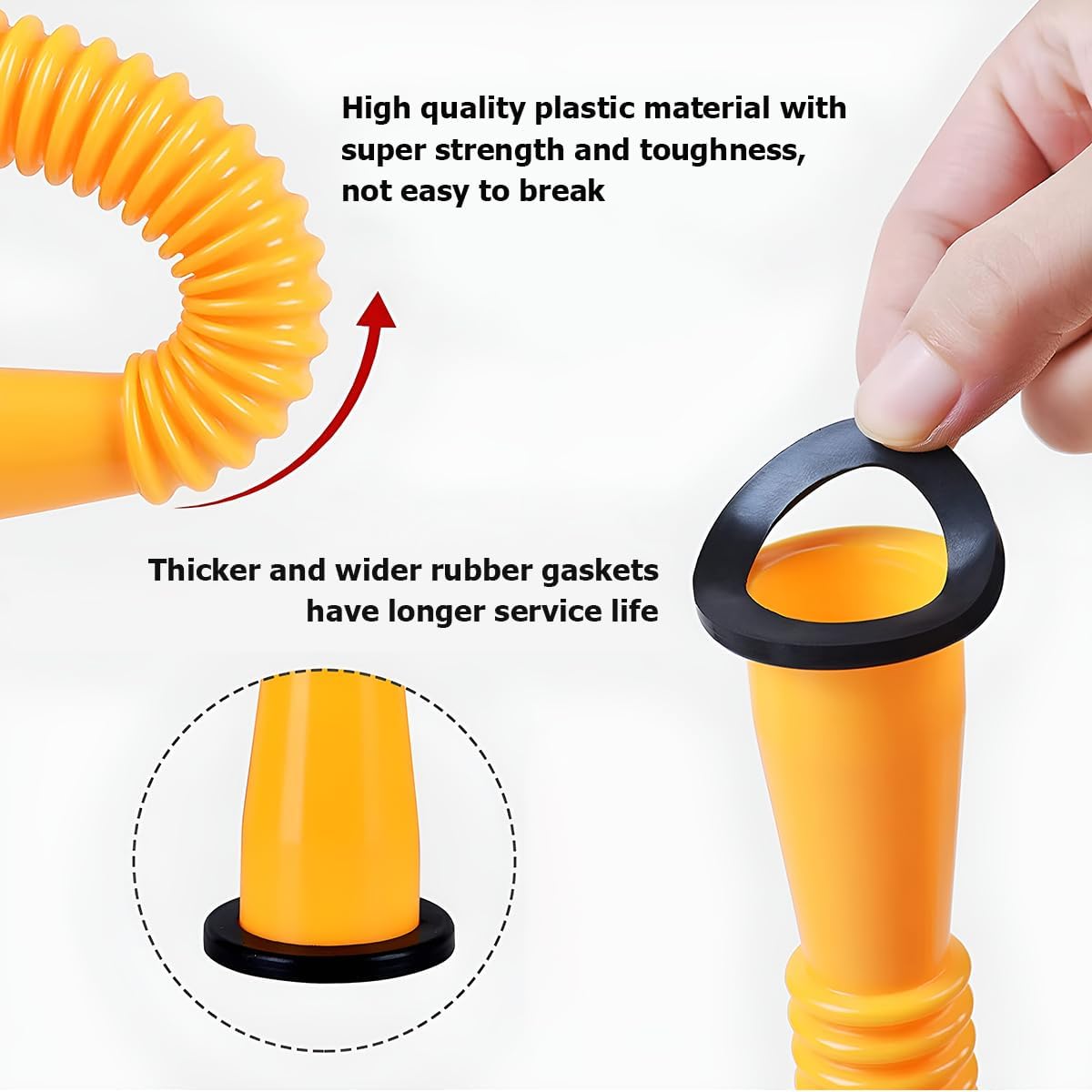 Flexible Gas Can Nozzle Replacement Kit with Spout, Sealing Cap, and Vent Caps P385